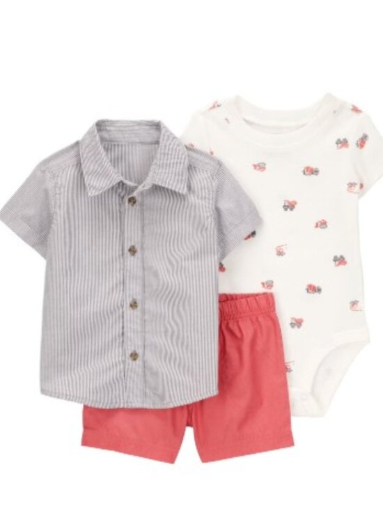 Carter's Other - Baby Boy Carters 3 Piece Matching Set Vehicles Stripes Multiple Sizes🚗